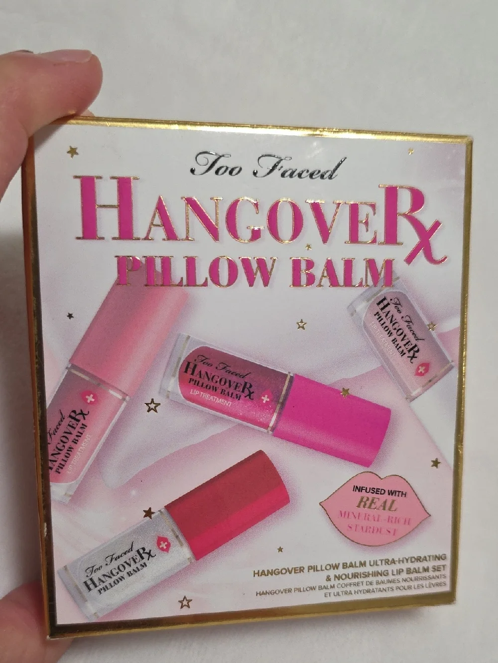 NIB Too Faced HangoveRX Pillow Lip Balm Set 4 Pc